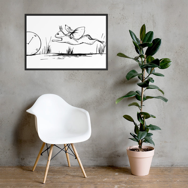 A Hare Behind Time - Framed poster